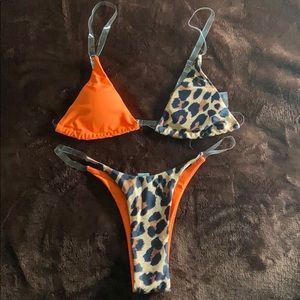 Printed Triangle cut bikini